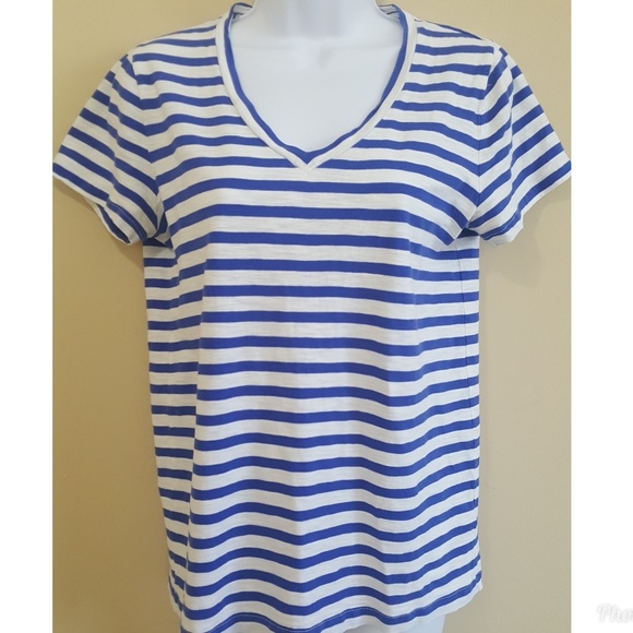 J. Crew Factory Tops - J. Crew Factory 100% cotton v neck striped tee